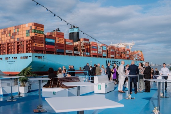 Containerschiff im Hamburger Hafen